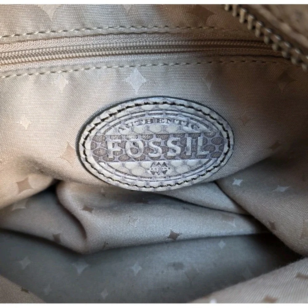 Vintage Fossil Marlow Cow Hide Leather with Sneak‎ Emobssed Satchel